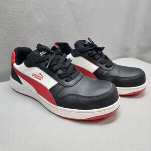 Puma Safety Frontcourt Low Composite Toe Black White‎ Red Size 9